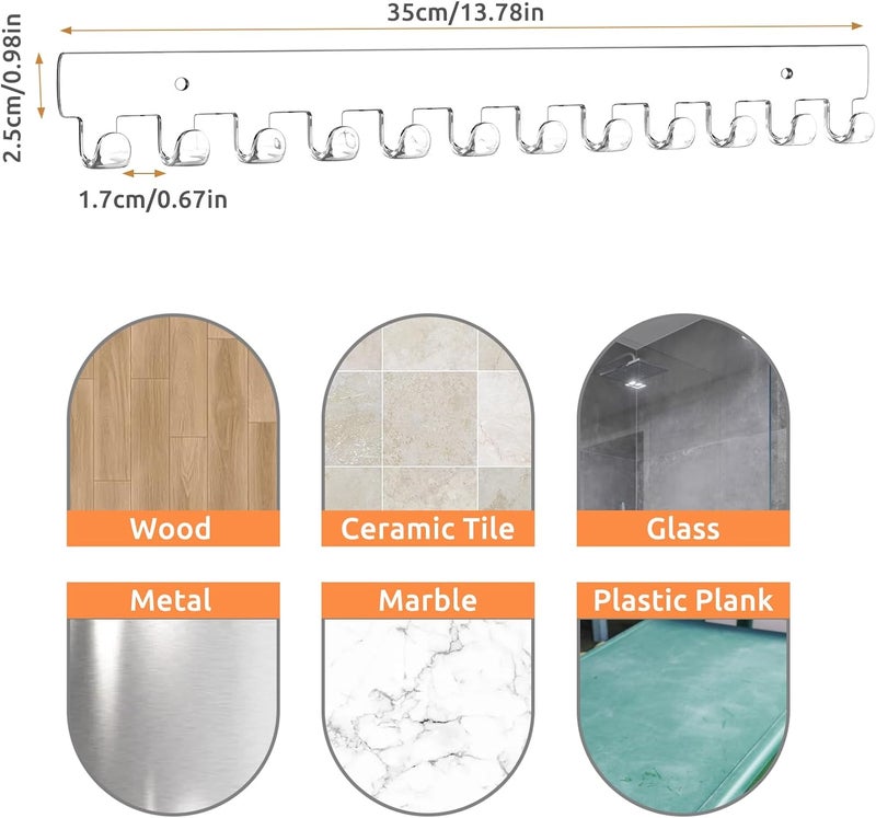 Mecnmsa 2 Pack Necklace Holder - Hanging Jewelry Organizer, Self-Adhesive, Wall Mount (Clear) - Image 2